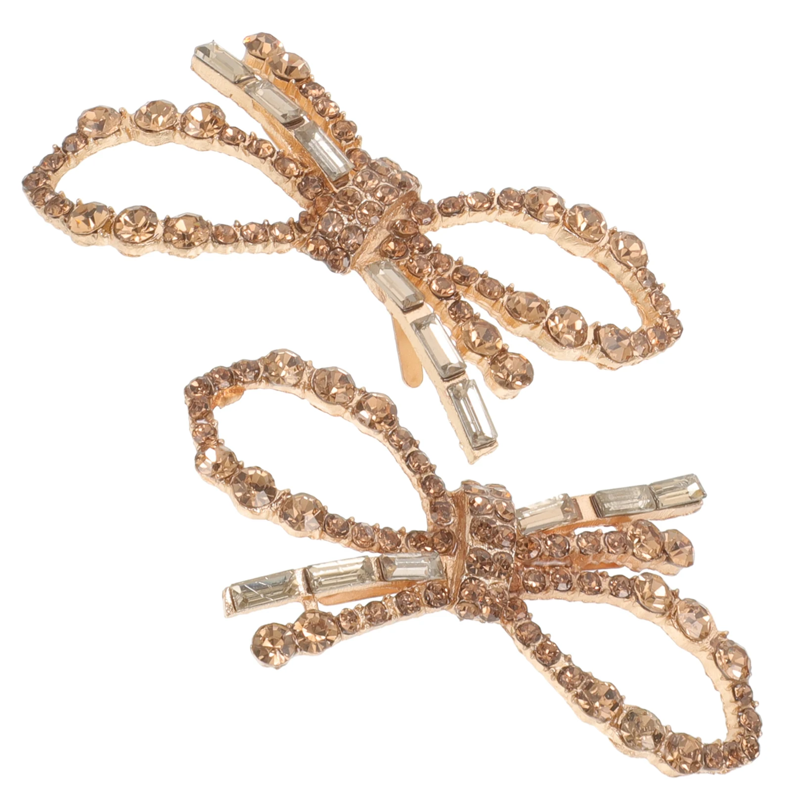 

1 Pair Bowknot Shoe Clips Golden Iron Rhinestone Bride Wedding Pumps Heel Embellishments Decorative Accessories