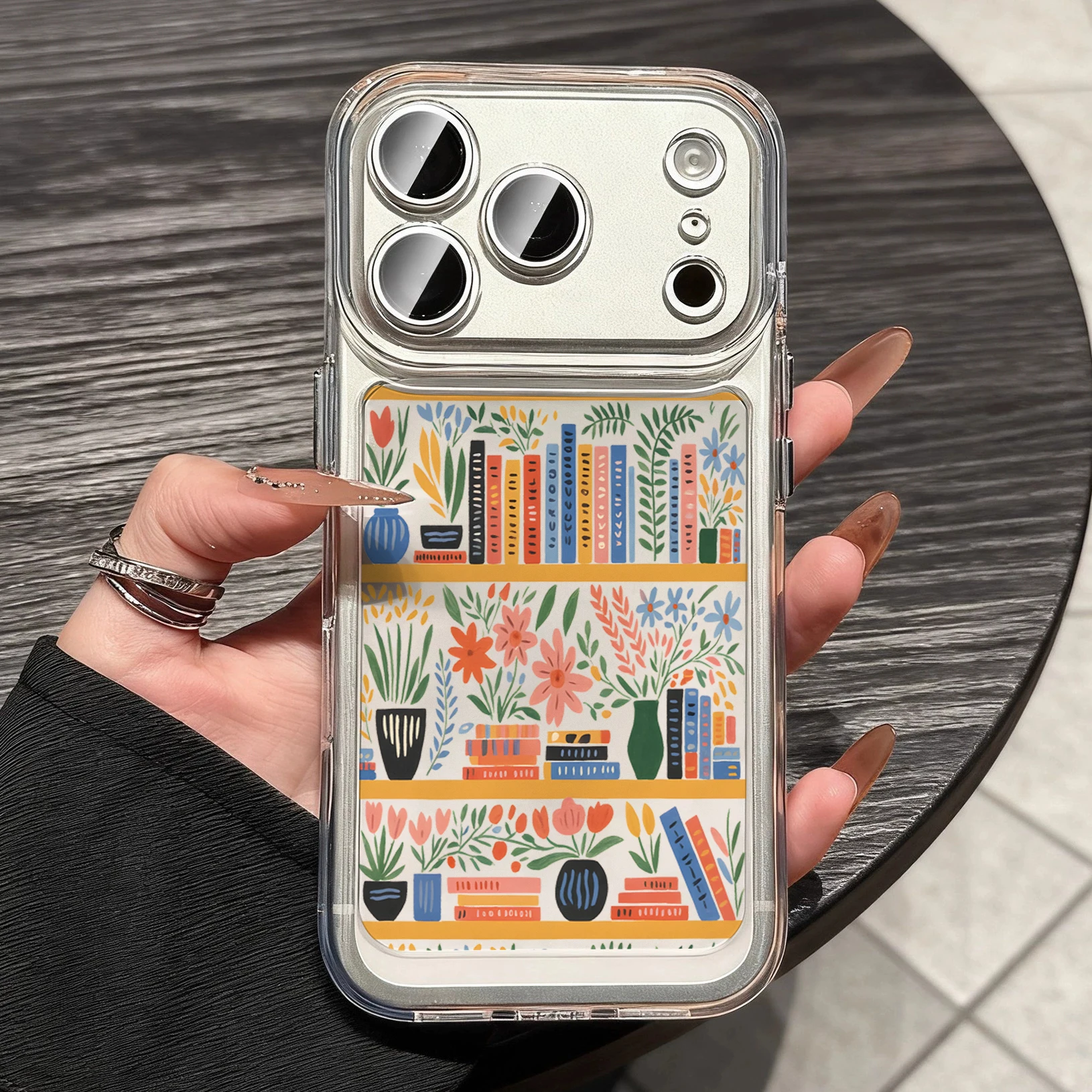Kreatives Blumen-Bücherregal-Design Klare Hülle für Xiaomi 12 T Pro 13 T Pro 14 T Pro 15 T Pro 17 Pro Max Mi 11 Lite 5G Silikon-Funda – Detail 6