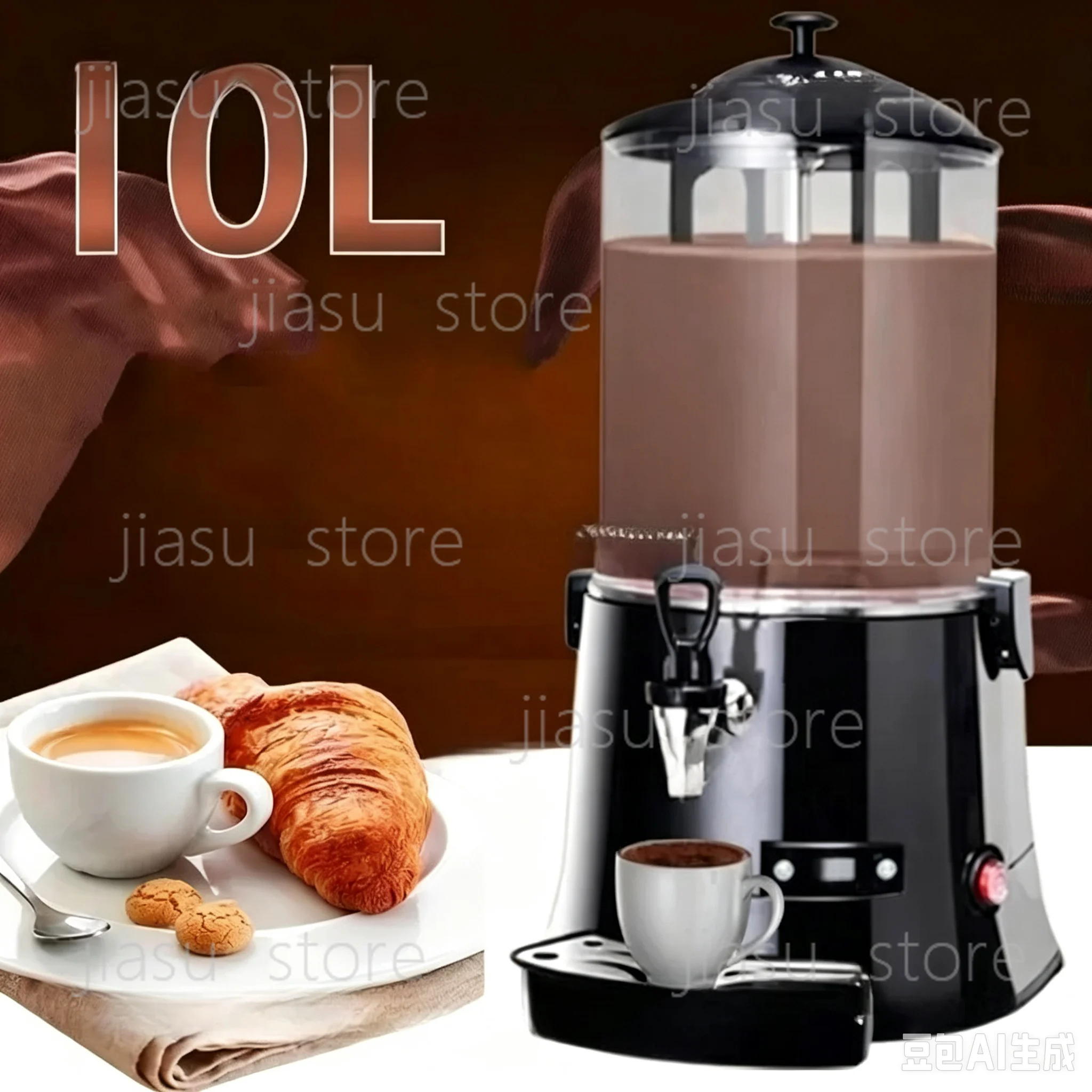 10L Commercial Hot Chocolate Machine | 110V/220V Hot Drink Dispenser (Milk Tea, Soy Milk, Coffee, Wine Compatible)