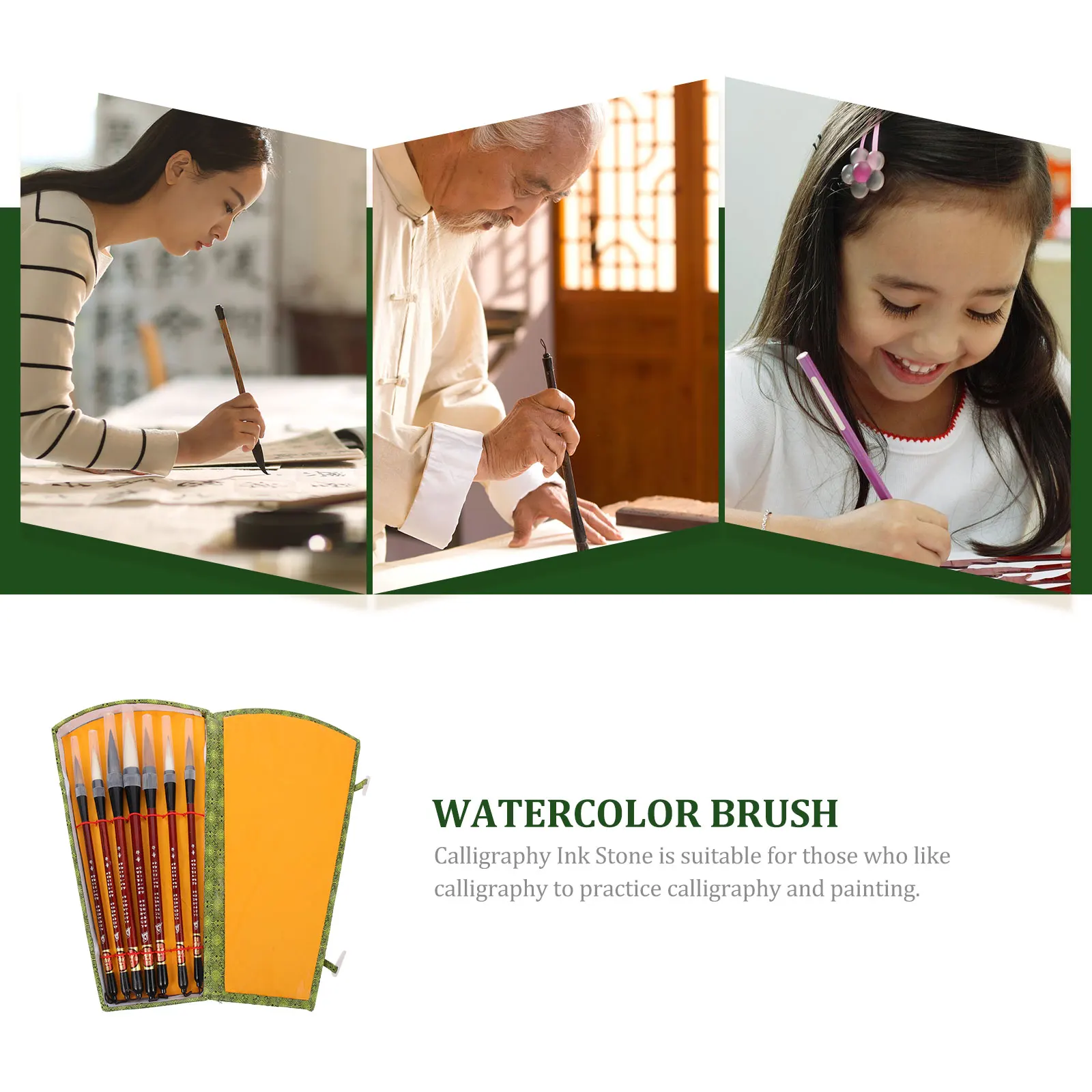 1 Zestaw chińskich pędzli do kaligrafii, pędzli do malowania akwarelami, przenośne narzędzie do rysowania dla początkujących, wielofunkcyjne do użytku domowego