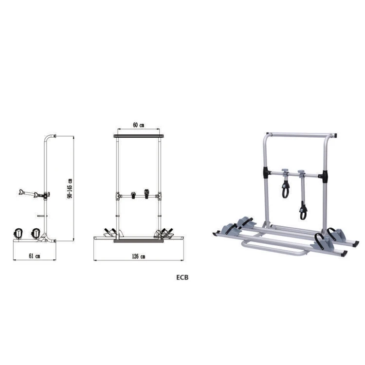 Wholesale RV-ECB Rv Bicycle Car Rack Aluminum Alloy Motorhome Bicycle Rack With E-bike Caravan Bicycle Rack