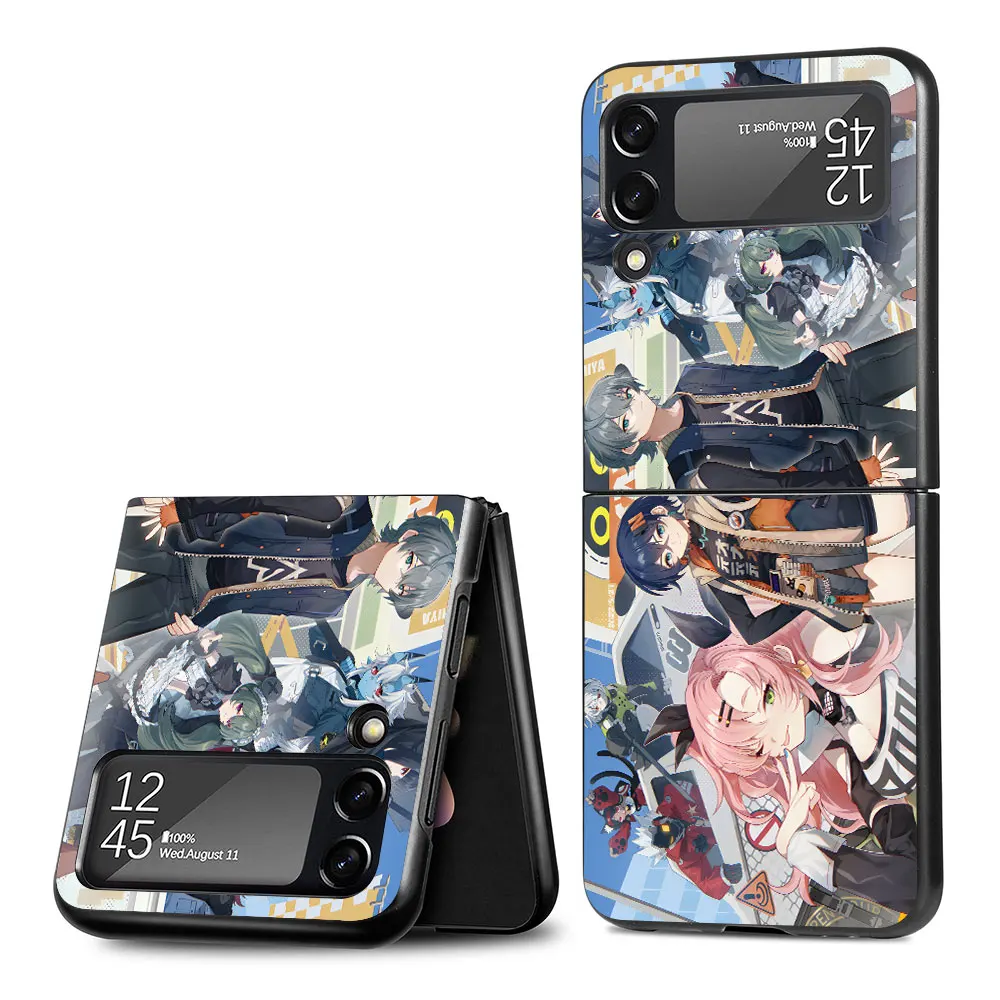 Zenless Zone Zero ZZZ Game Case for Samsung Galaxy Z Flip 4 3 5G Black Hard PC Cover Flip4 Flip3 Phone Funda Capa Zflip4 Zflip3