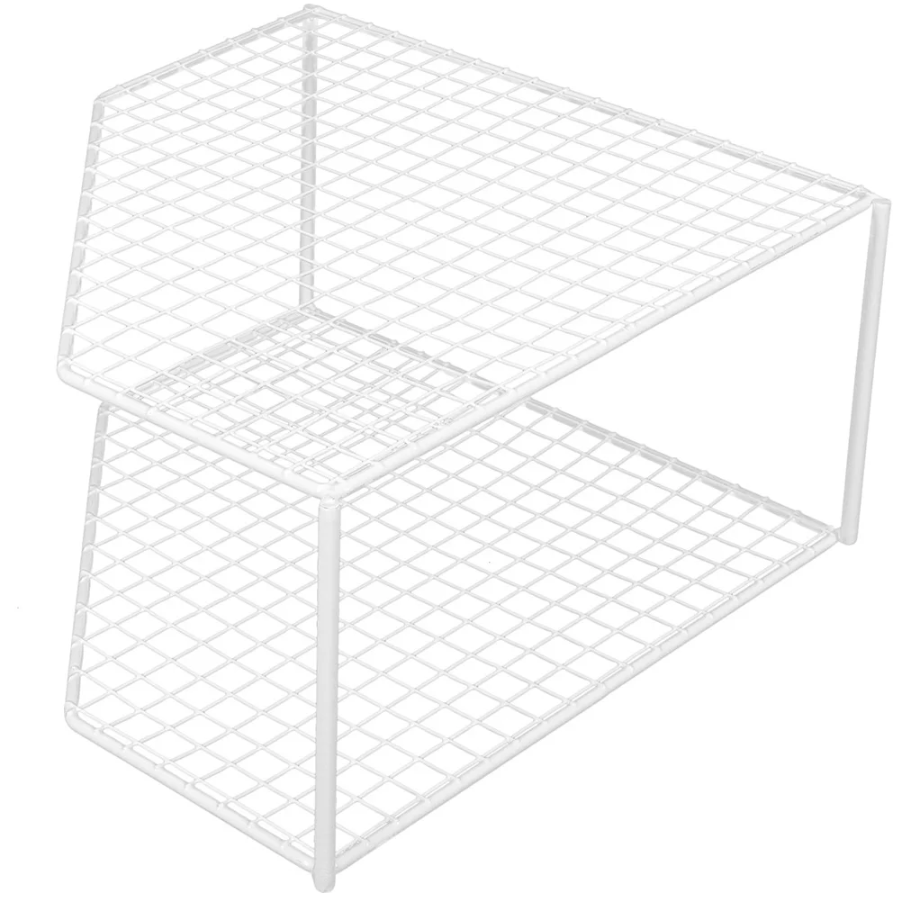 

Table Top Organizer 2-Tier Shelf Corner Stand Multi-Function Pot Rack Iron Pan Organizer Space Saving Shelf