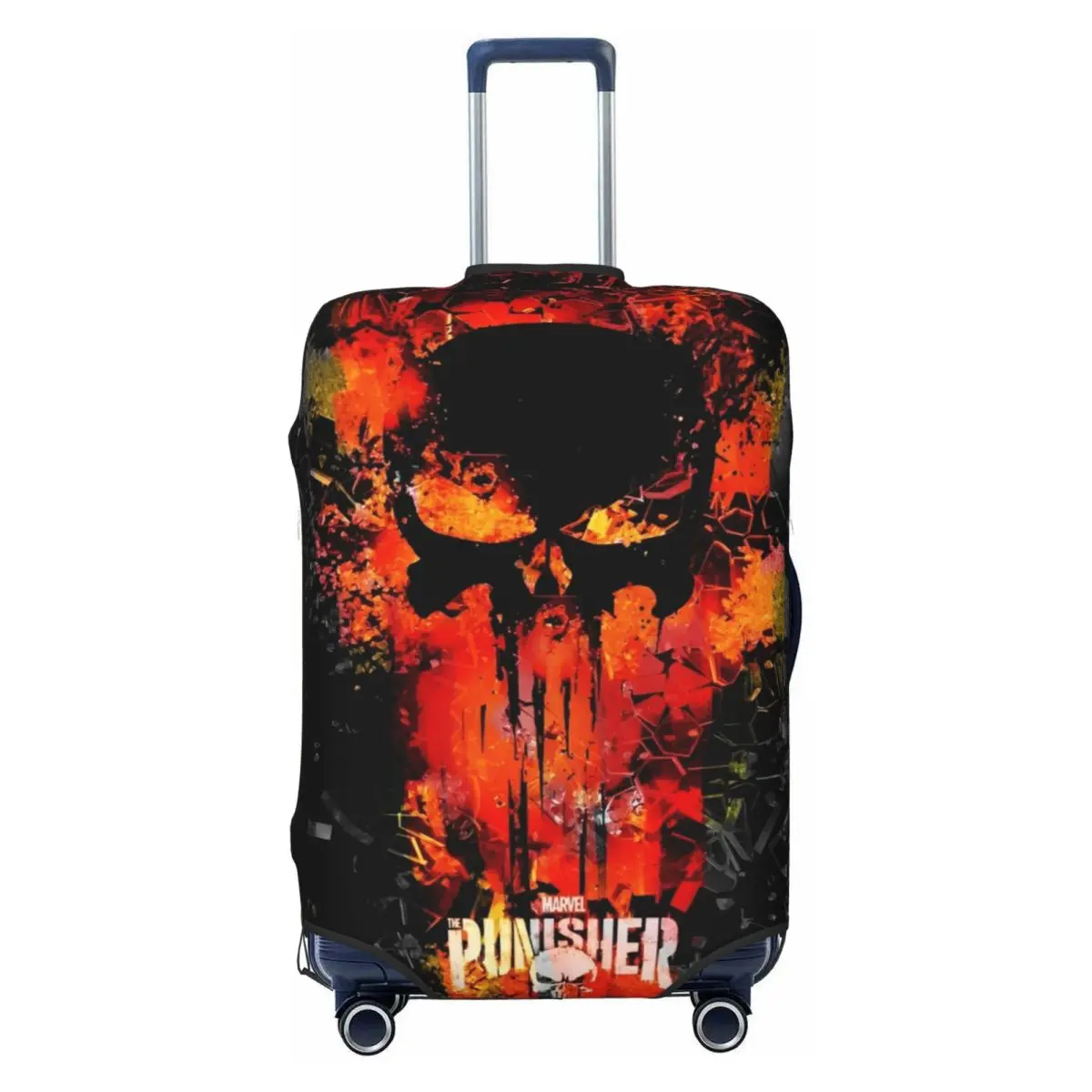 

Custom Punisher Skull Symbol Luggage Cover Protector Cute Trendy Superhero Travel Suitcase Covers for 18-32 Inch