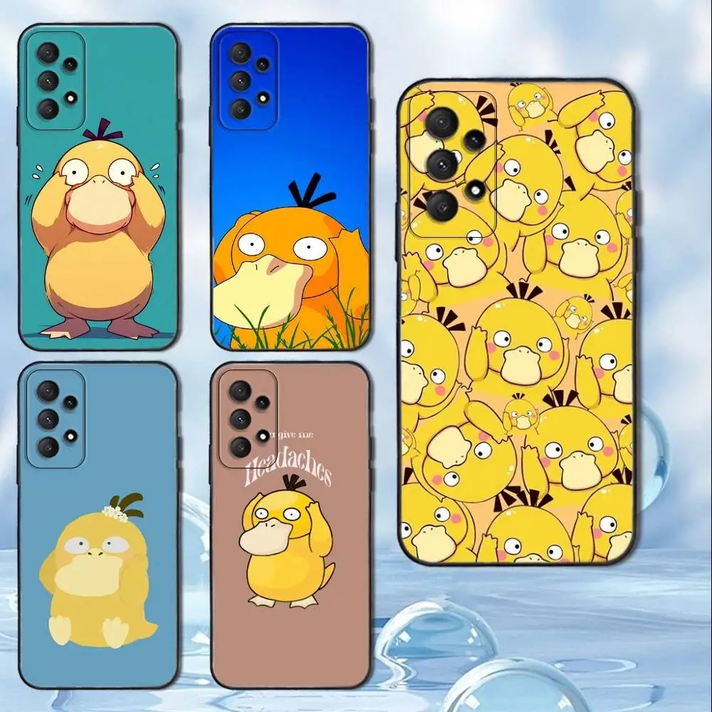 

Cool-P-Psyduck Cute Phone Case For Samsung Galaxy A13,A21s,A22,A31,A32,A52,A53,A71,A80, Soft Black Cover