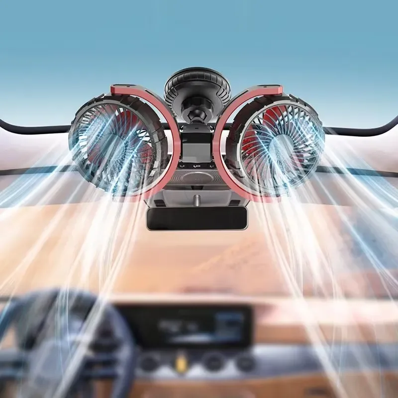 Large Wind Car Fan 12v Car 24v Large Truck Strong Cooling Car Rear Seat Usb Electric Fan