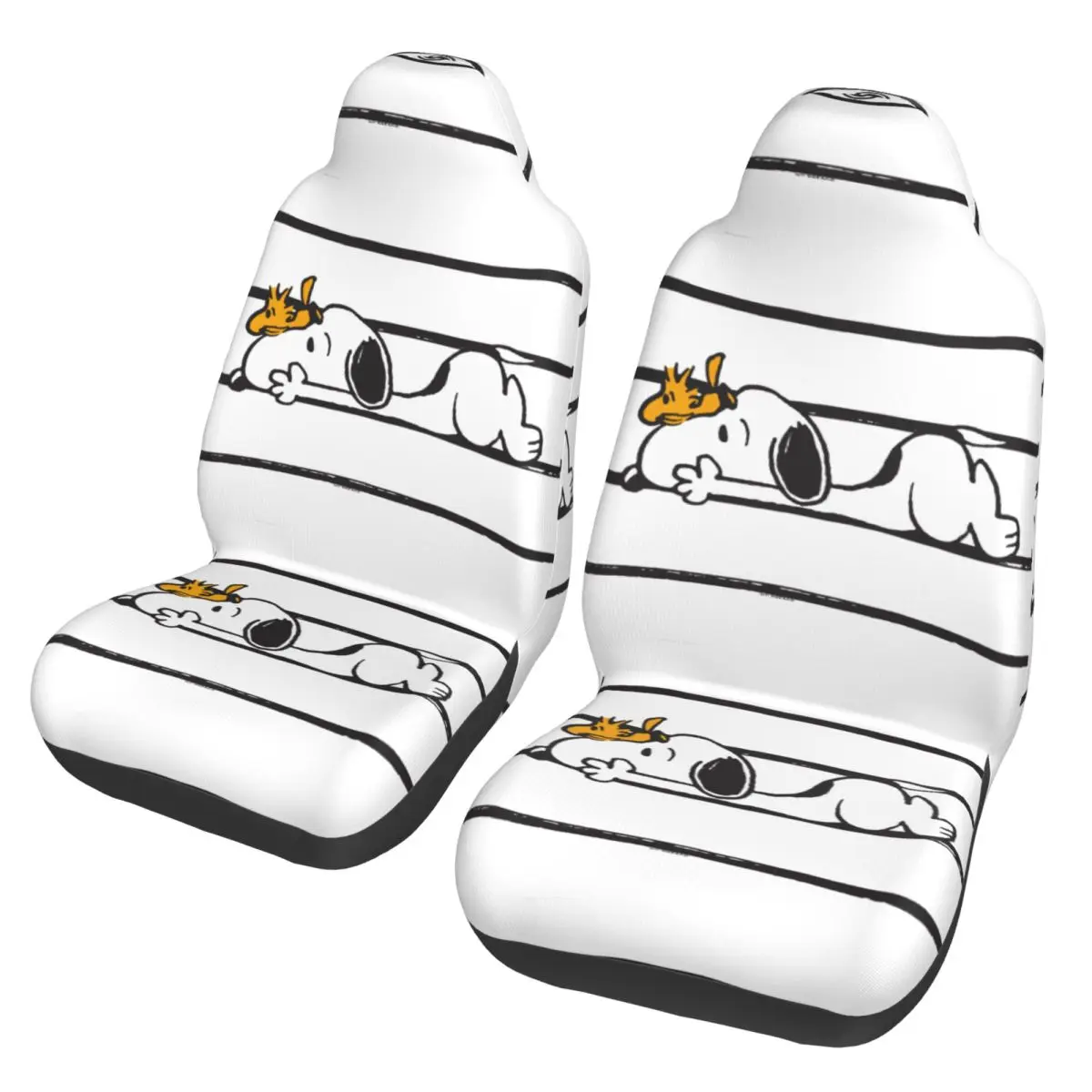 

Чехлы на автомобильные сиденья Snoopys & Woodstock, высококачественные чехлы на сиденья, набор из 2 универсальных чехлов для грузовиков, автомобилей, седанов