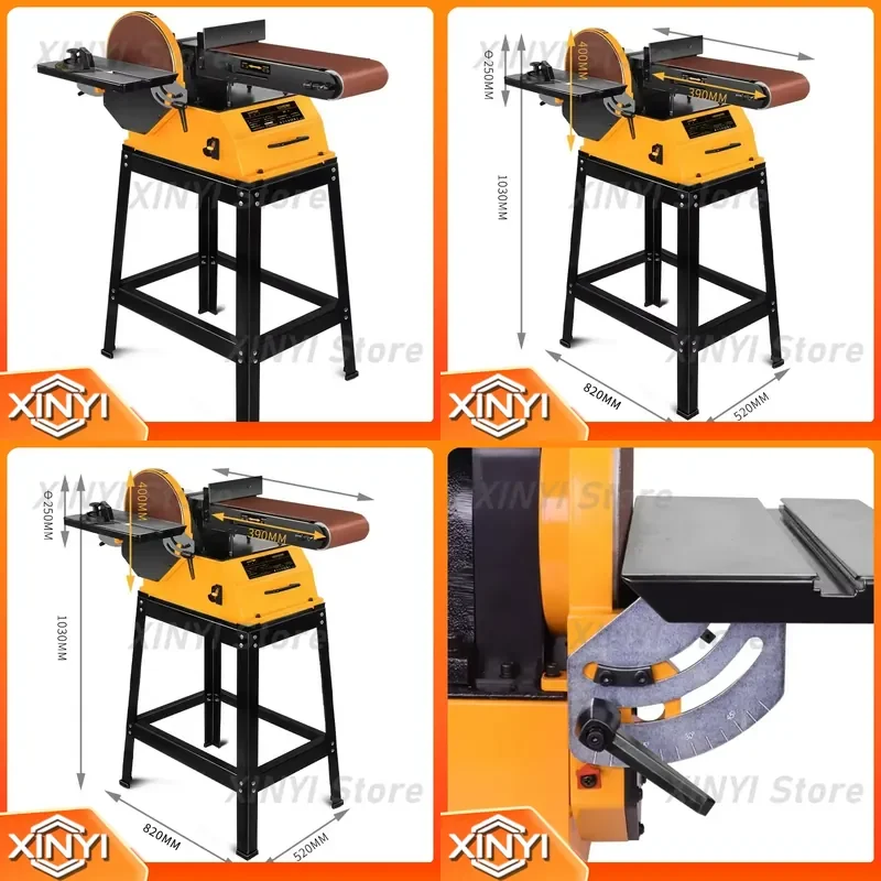 for LUXTER 1200W Belt Disc Sander Machine for Polishing Sanding
