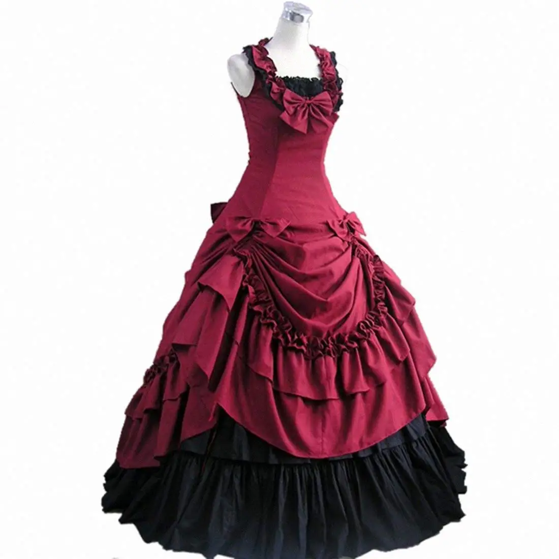 Georgian Satin Civil War Formal Ball Gown Adult Victorian Party Dress for women