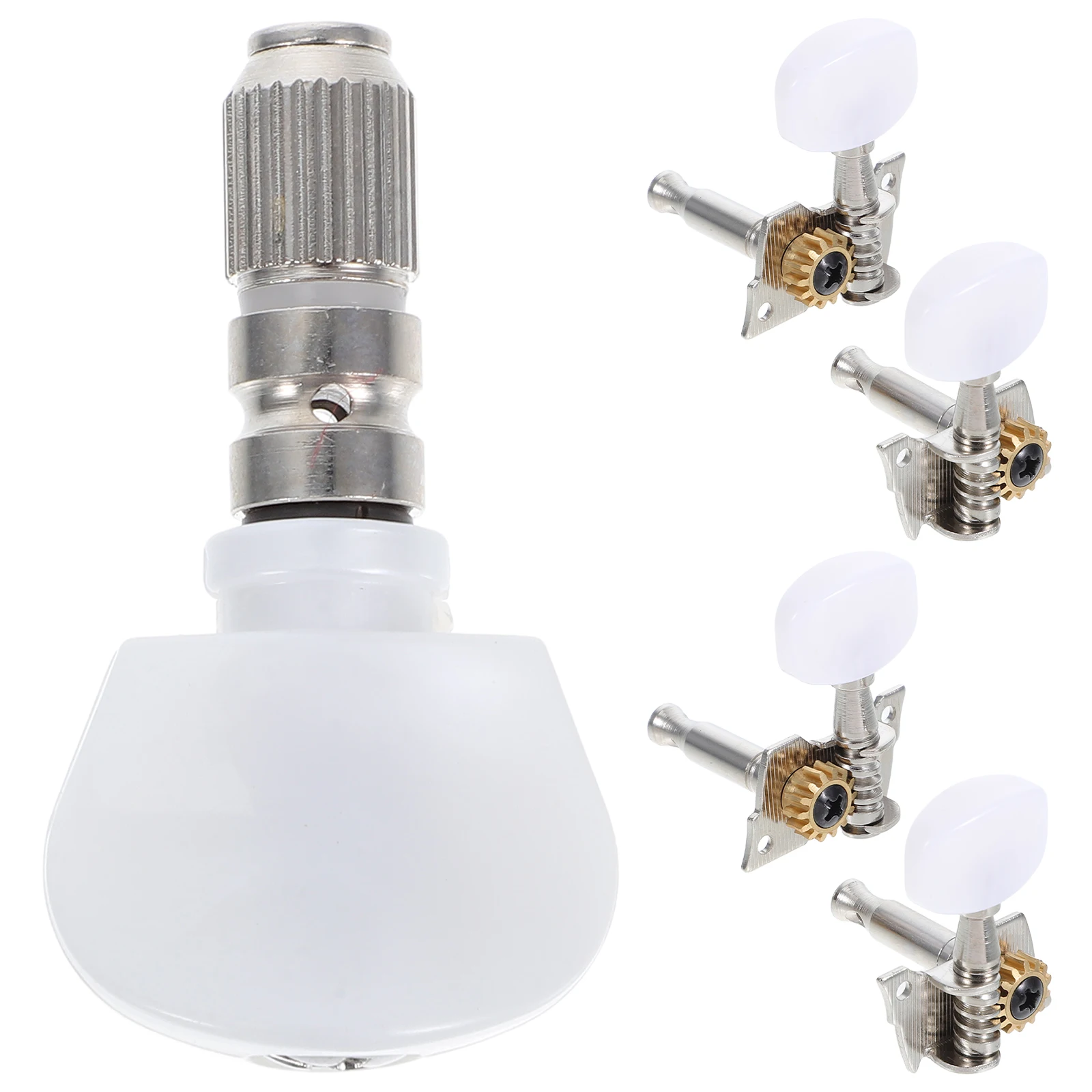 

5pcs Banjo Tuning Pegs Machine Heads Keys With 4 Bushings For String Instrument Repair Replacement Part Silver