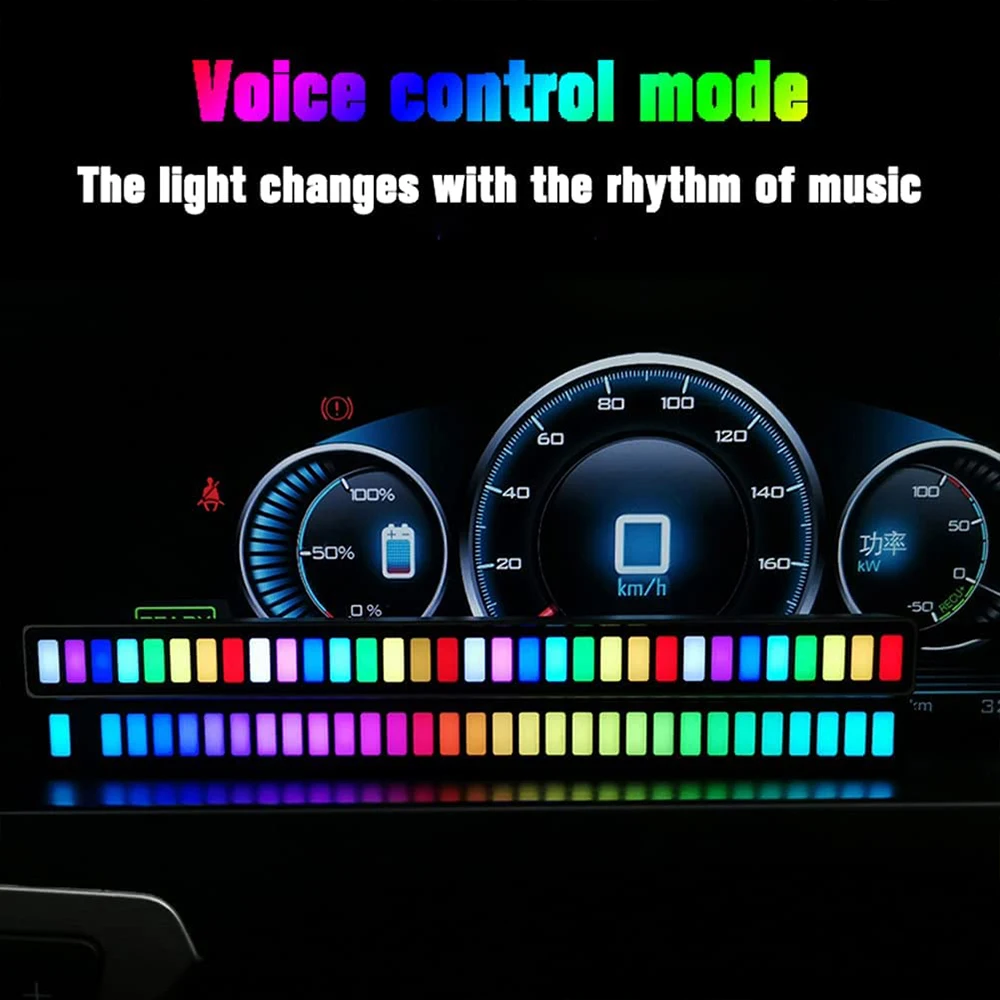 RGB LED Strip Light Music Sound Control Pickup Rhythm Ambient Lamp Atmosphere Night Lights For Bar Car Room TV Gaming Decoration