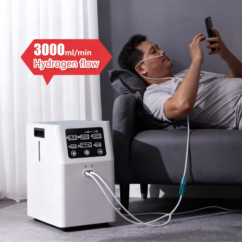 عالية النقاء الهيدروجين H2 آلة استنشاق التنفس مركز العافية معدات مولد استنشاق الهيدروجين 1500/3000 مللي الغاز البني