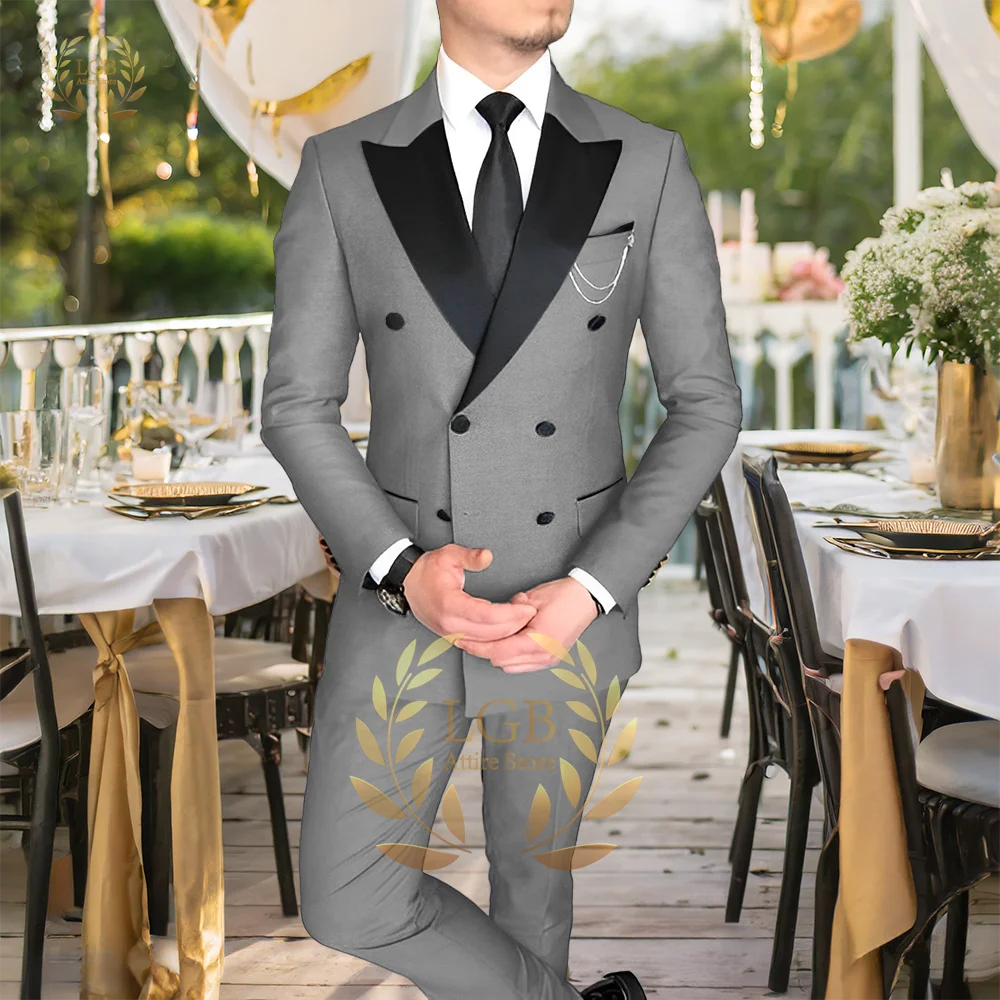 

Men's Peak Lapel Suit 2-piece Suit Suitable for Wedding/Party/Banquet Tuxedo Men's Fashion Style (Jacket + Pants)