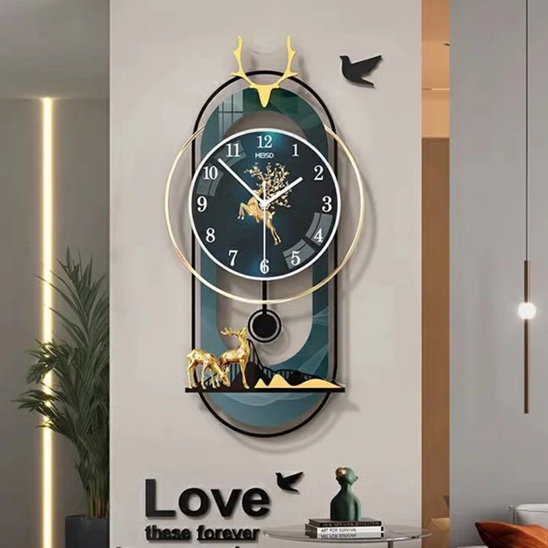 Living Room Wall Clocks Led Art Mural Luxury Mechanism Fashion Wall Watch Modern Design Nordic Reloj De Pared Home Decoration