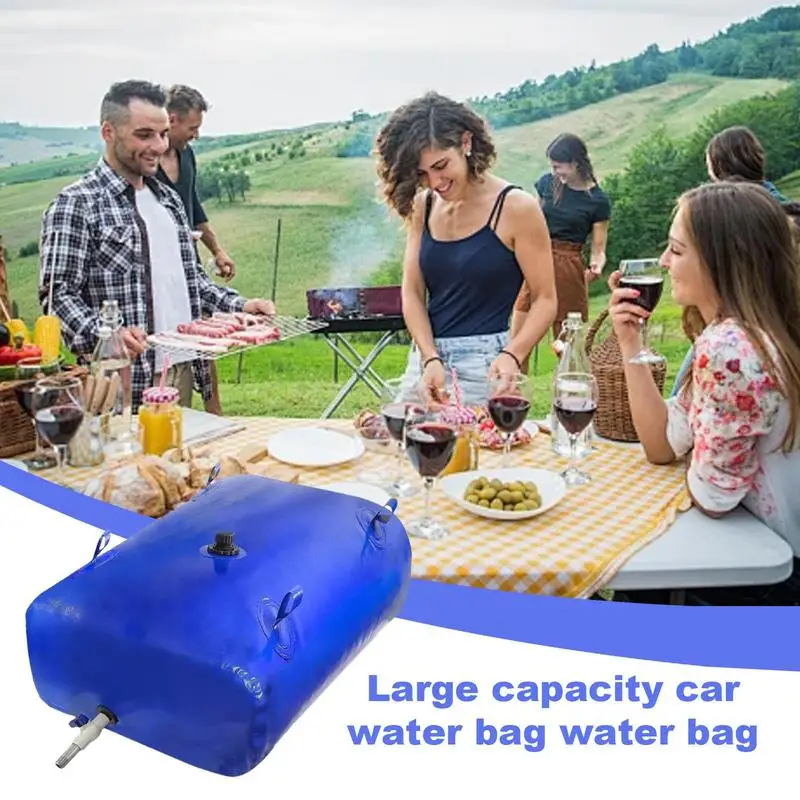 Water Storage Containers For Car Leak-Proof Car Water Container 100L Portable Water Bag With Handle Blue Water Storage Carrier