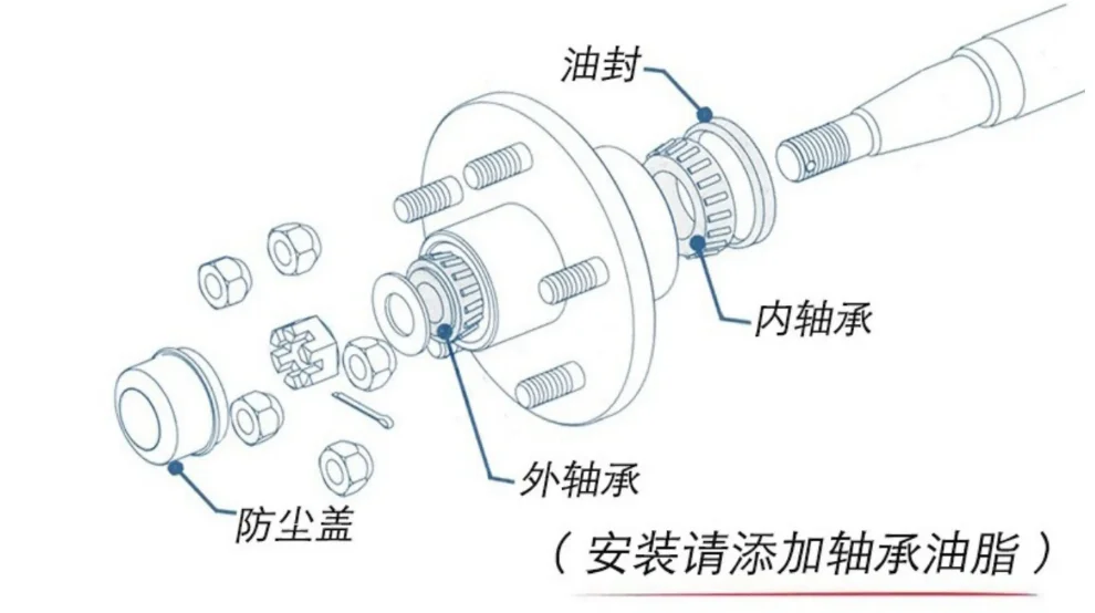 Unbraked Trailer Axle Set 750kg, 2PCS Half Shaft Hubs 4x100 PCD for RV Camper & Caravan Accessories