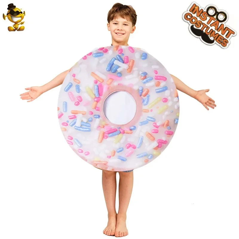 Digital Printing Donut Costume Children\'s Male Female Funny Cosplay Halloween Cosplay Performance Costume