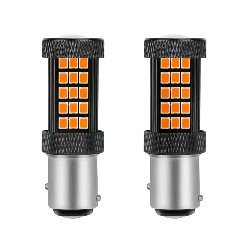 2PCS 1157 66LED Red Strobe Flashing Blinking 2835 SMD Brake Stop Tail Parking Light Bulbs