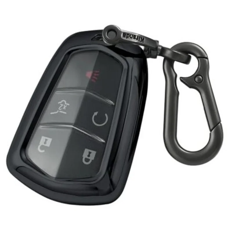 

A+ for Cadillac Key fob Cover case Keychain,Soft TPU Key Transparent Black