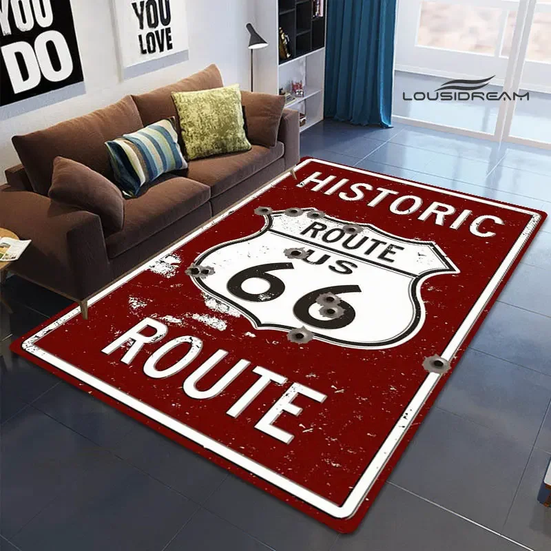 American Route 66 Printed carpet Non -slip carpet Yoga mat carpets for living room area rug Door pad anime rug birthday gift