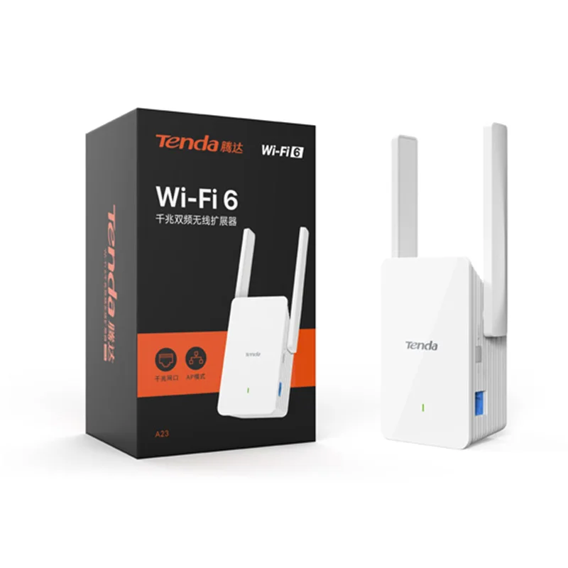 

Tenda A23 AX1500 Wi-Fi 6 Range Extender 2.4G/5GHz Dual Band Signal Expansion Booster Repeater No Dead Spots WPS Plug and Play