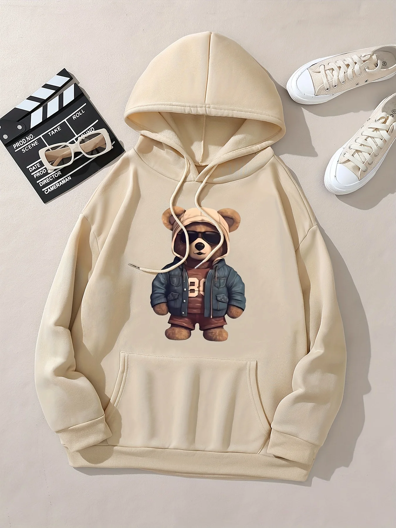 Lässiger Damen-Hoodie mit einem süßen Katzenmuster, Rundhalsausschnitt, langen Ärmeln, ideal für Herbst und Winter, um die Körpertemperatur zu regulieren, normaler Schnitt. – Detail 29
