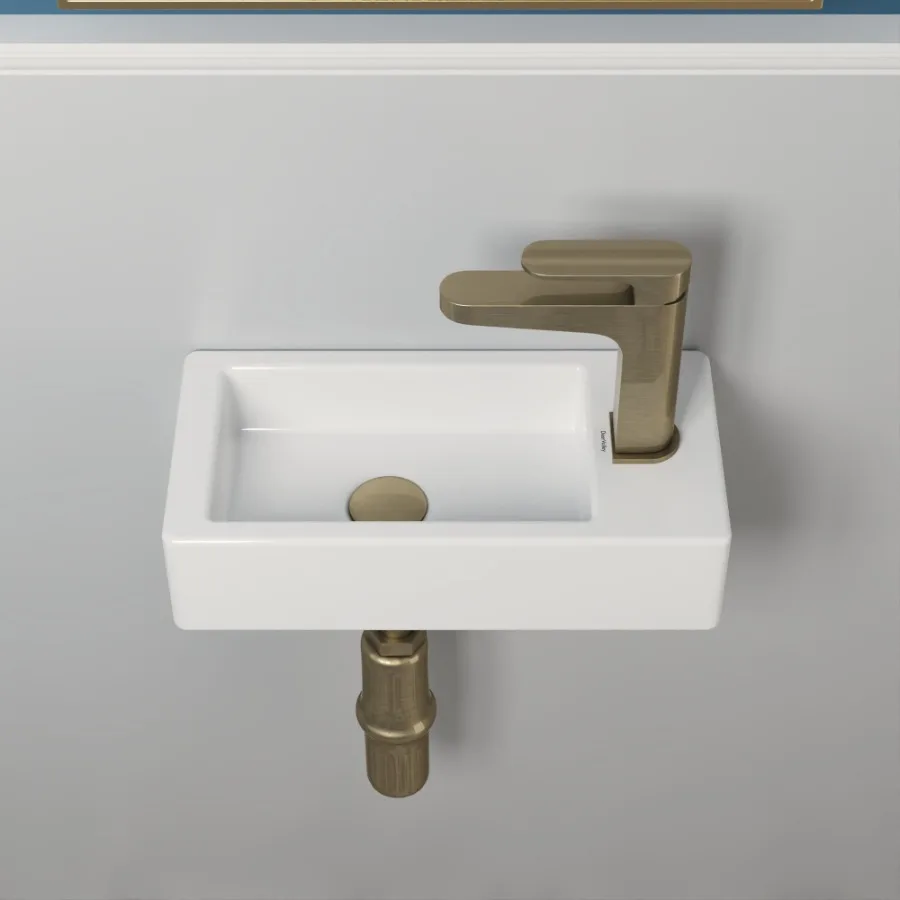 

DV-1V081R White Ceramic Rectangular 7'' Wall Mount Bathroom Sink