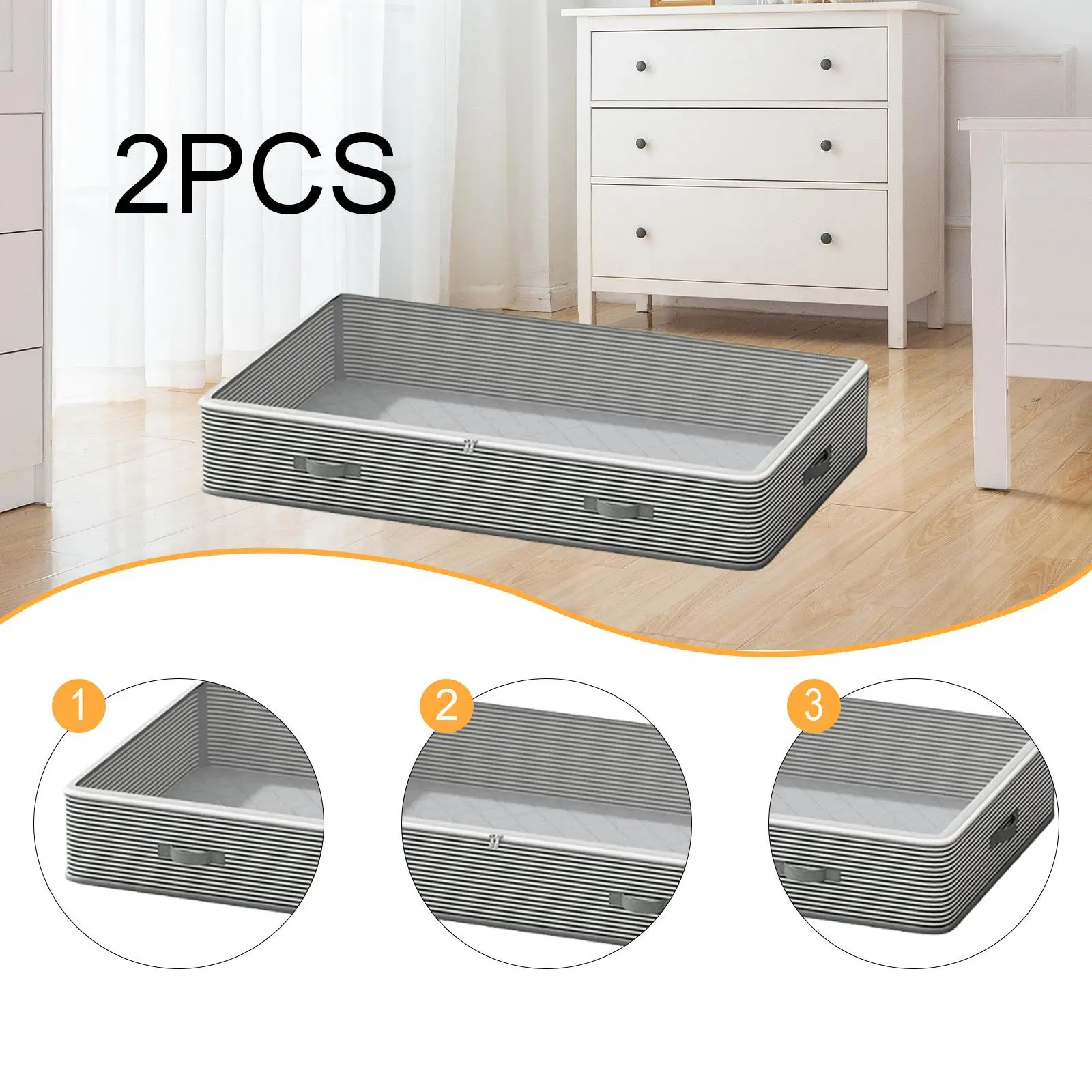 

Контейнер для хранения под кроватью, низкопрофильный контейнер 55 л для свитеров, одеял