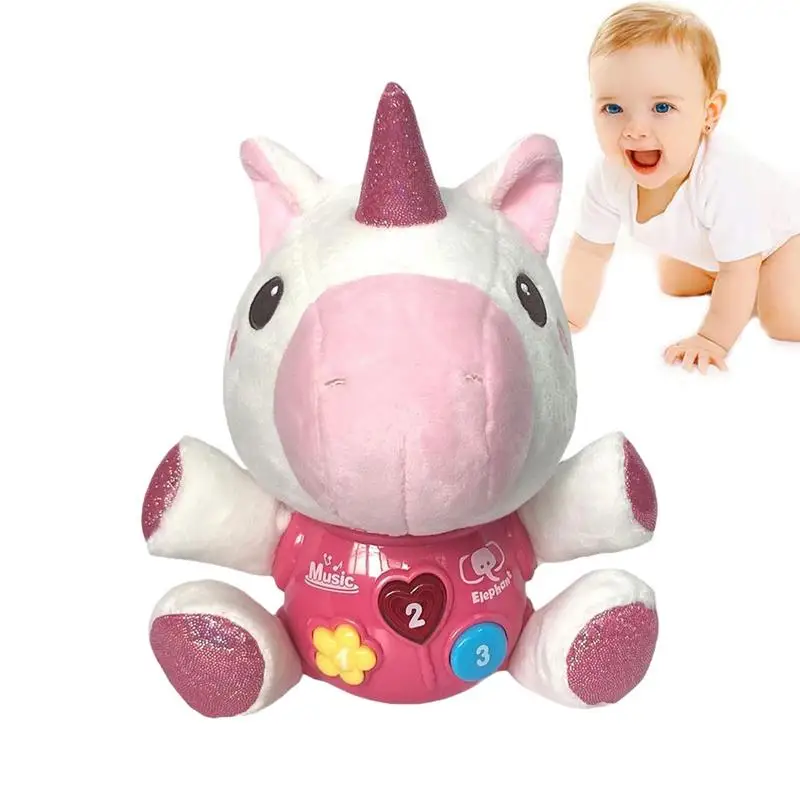 Stuffed Animal Music Toy Interactive Singing Plush Toys Educational Learning Toddler Toys Montessori Musical Toys for Boys &