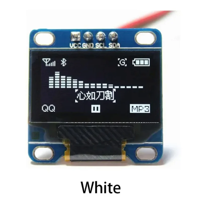 Écran OLED 0.96 Poces SSD1306 I2C IIC éventuelles I Serial ogenX64 LCD 4 Brooches Bleu Jaune Blanc pour Ardu37 (Soudées Brooches