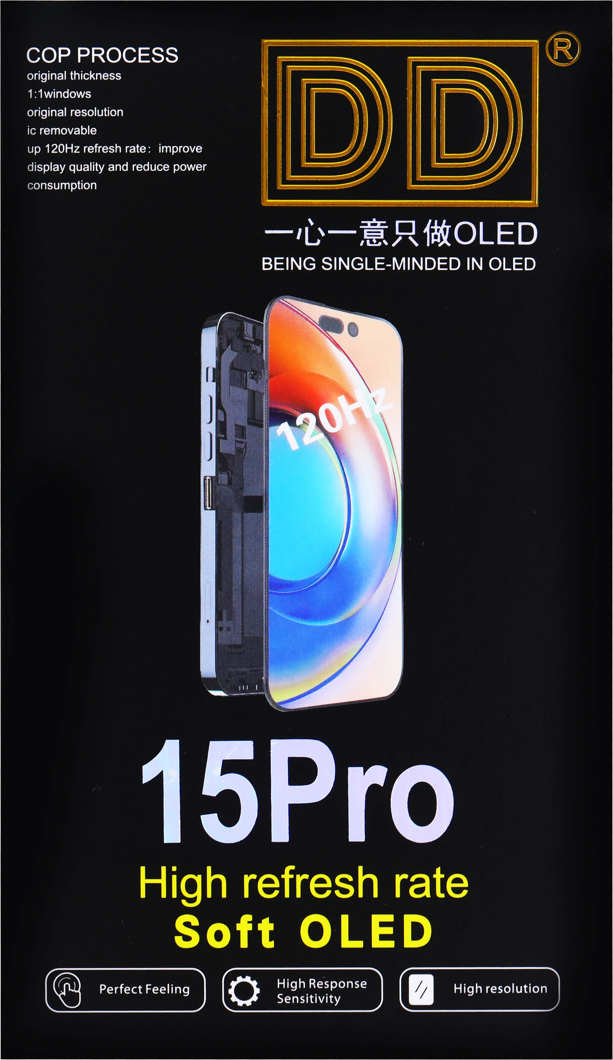 2 Stück DD Diagnostizierbare Hart-Soft-OLED-Bildschirmanzeige für iPhone 17 14 15 12 Pro 13 Pro 14 Pro 15 Pro Max Touchscreen-Montage – Detail 5