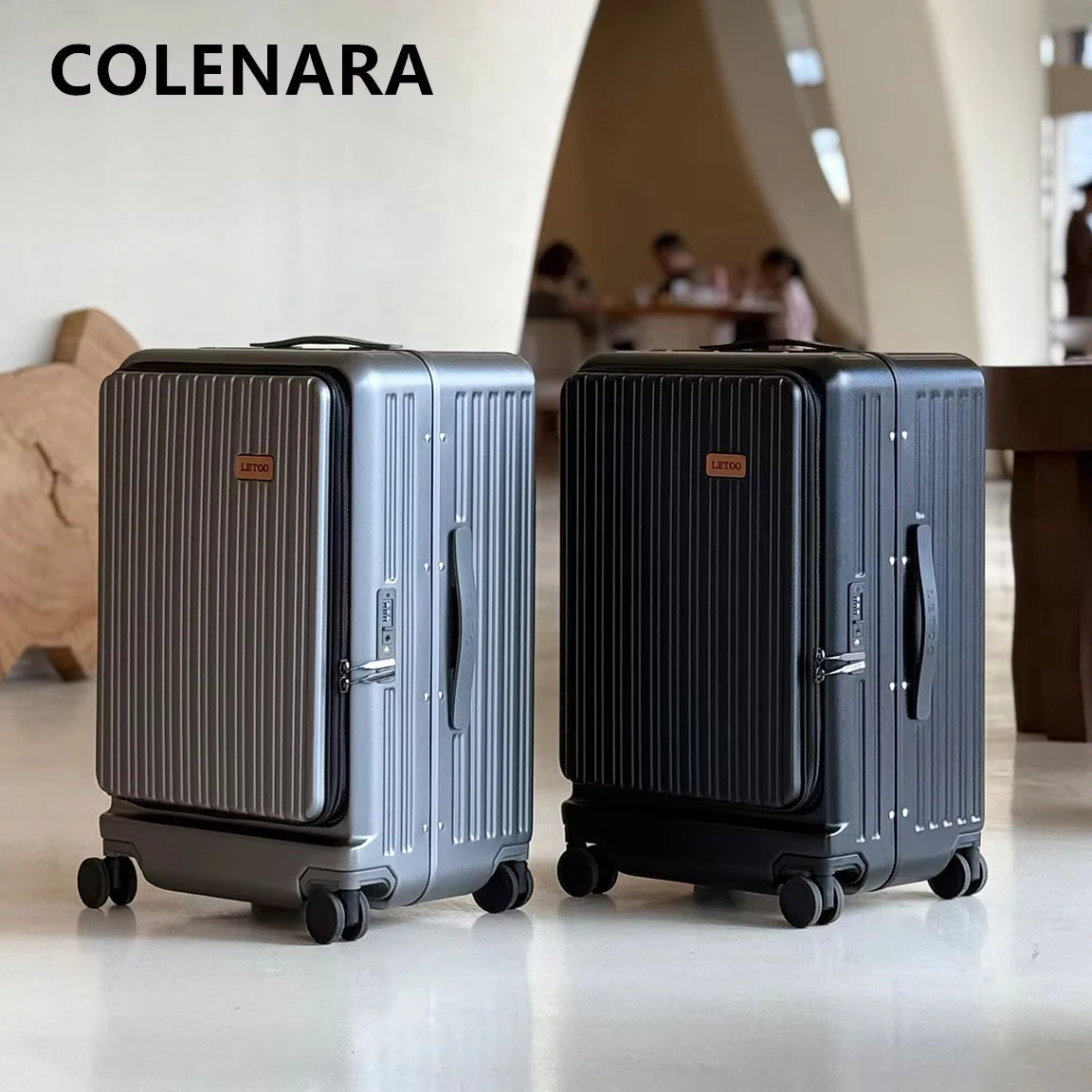 COLENARA Rolling Suitcase USB Charging Boarding Box 20