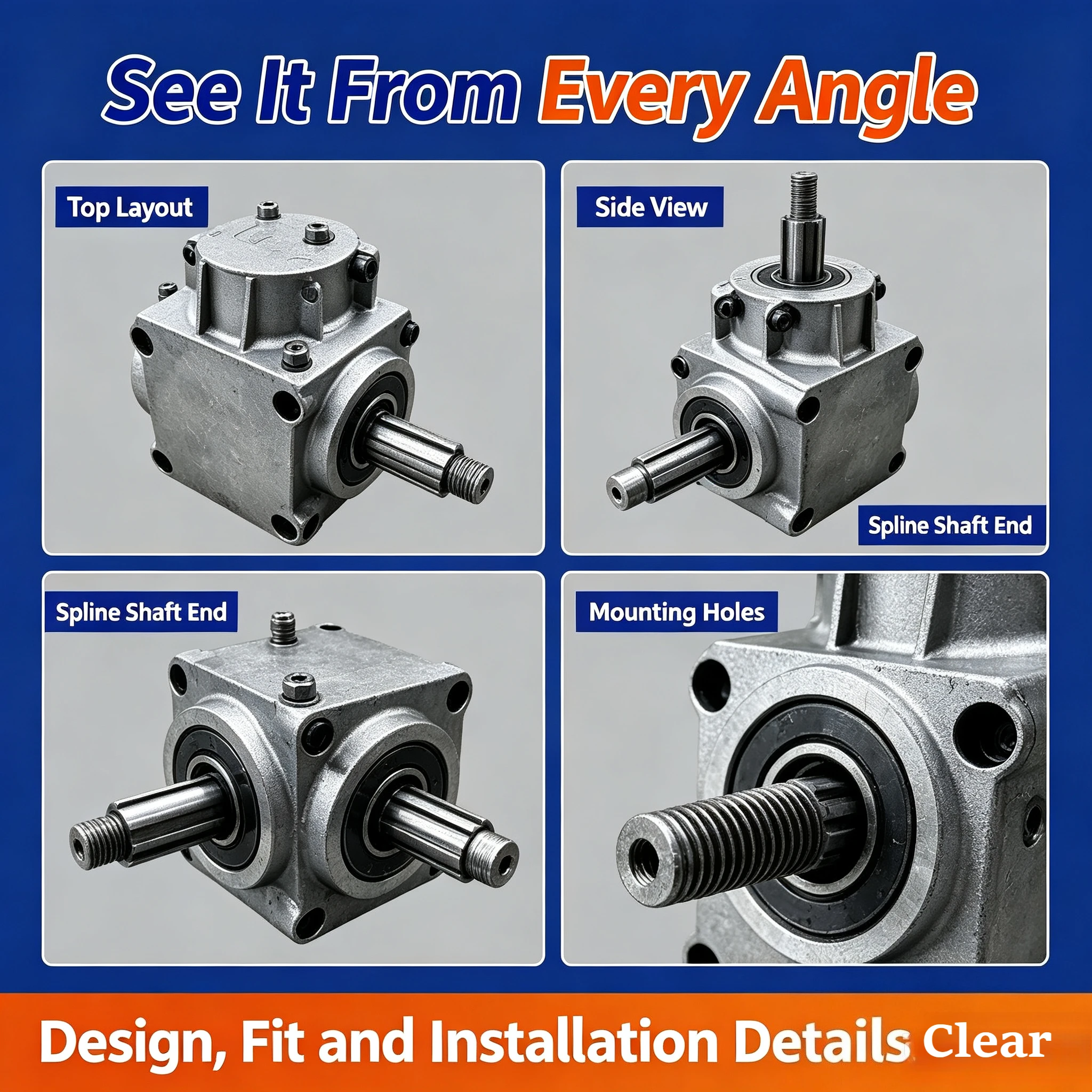 90 degree right angle steering gear 1:1.25 commutator right angle guide box commutation gearbox