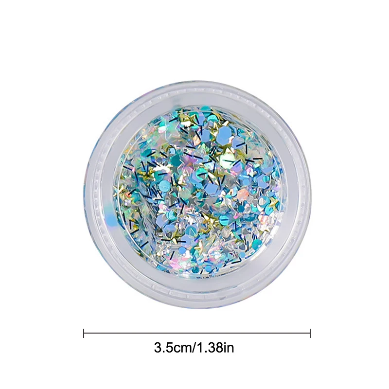 1 caja de purpurina láser holográfica de Color con forma de estrella para decoración de uñas, accesorios de decoración para uñas