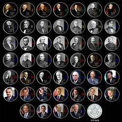 New 46 US Presidents Commemorative Coins Silver Plated Badges Craft Commemorative Coins Collectibles Gifts