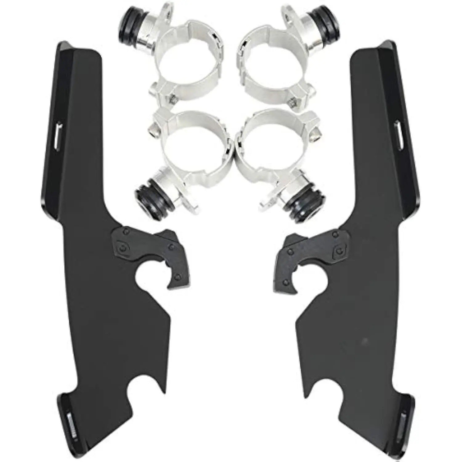 

MEB8982 Black Trigger-Lock Mounting Kit (for Kawasaki VN900C Vulcan Custom 2007-2015, and Yamaha XVS650 V-Star Custom 1998-201