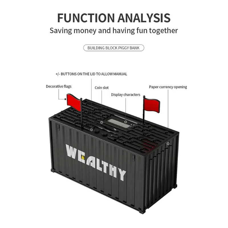 Caixa de poupança de dinheiro de moeda digital lcd contagem eletrônica cofrinho para rússia caixa de dinheiro recipiente