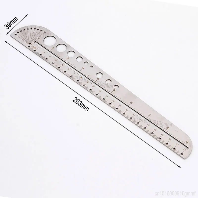 23cm/9inch Multifunctional Stainless Steel Straight Ruler Protractor Angle Degree Measuring Tool Woodworking Drawing Stationery