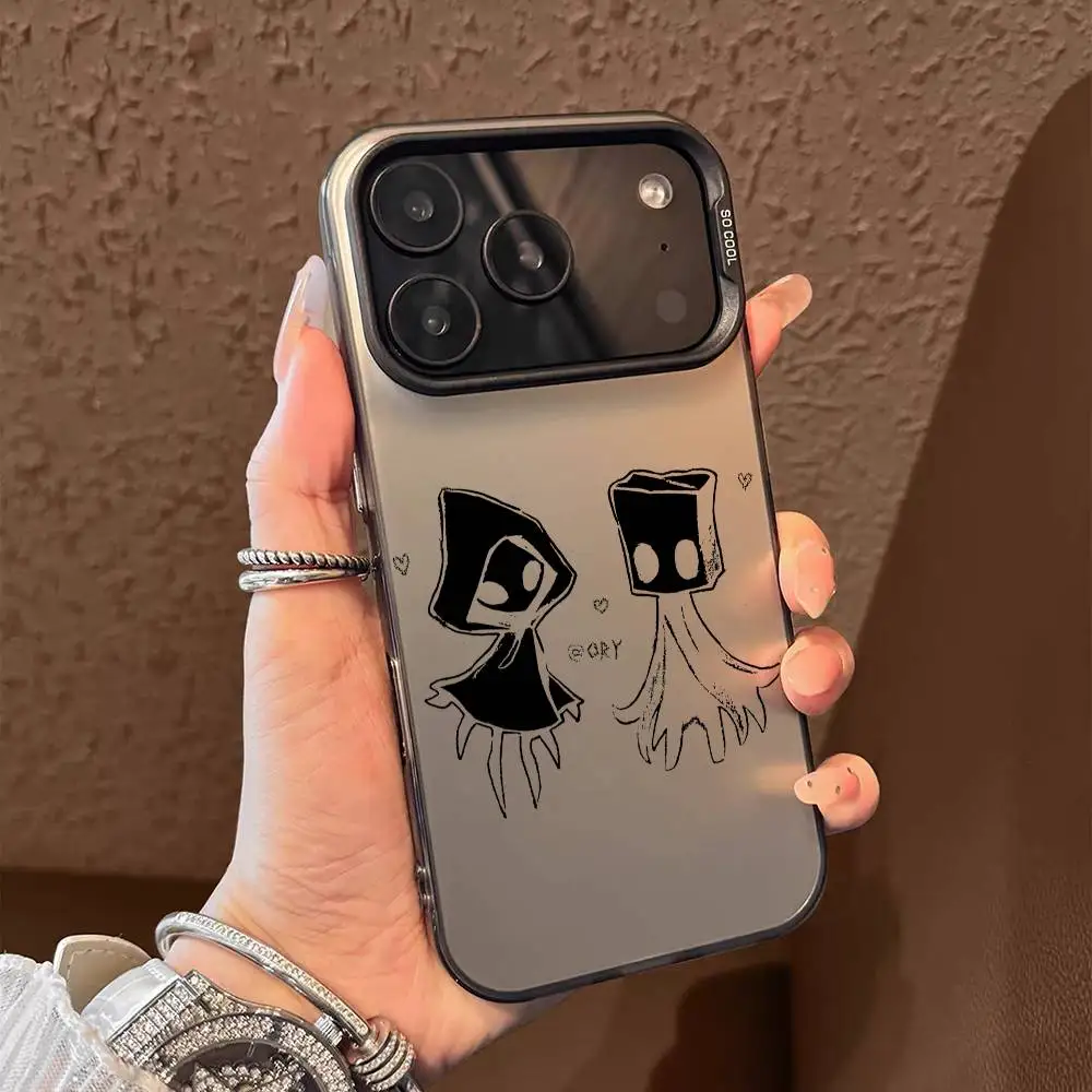 LittleS Game N-Nightmares جراب هاتف آيفون 17 16 15 14 13 12 11 Pro Max Air متعدد الألوان ماتي ليزر معدني أورورا فوندا