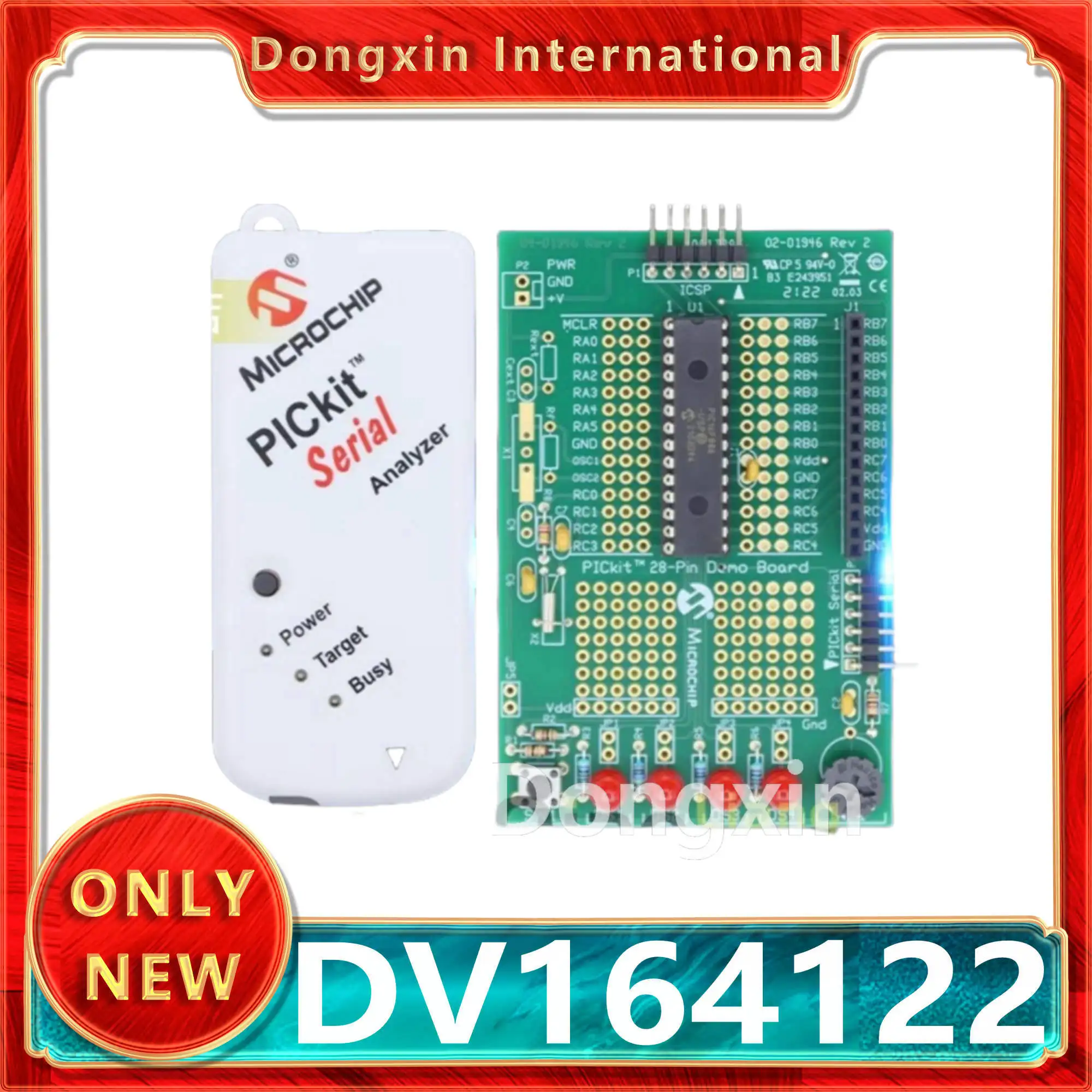 DV164122 PICKIT SERIAL ANALYZER PIC16F886  Evaluation Board, Brand New