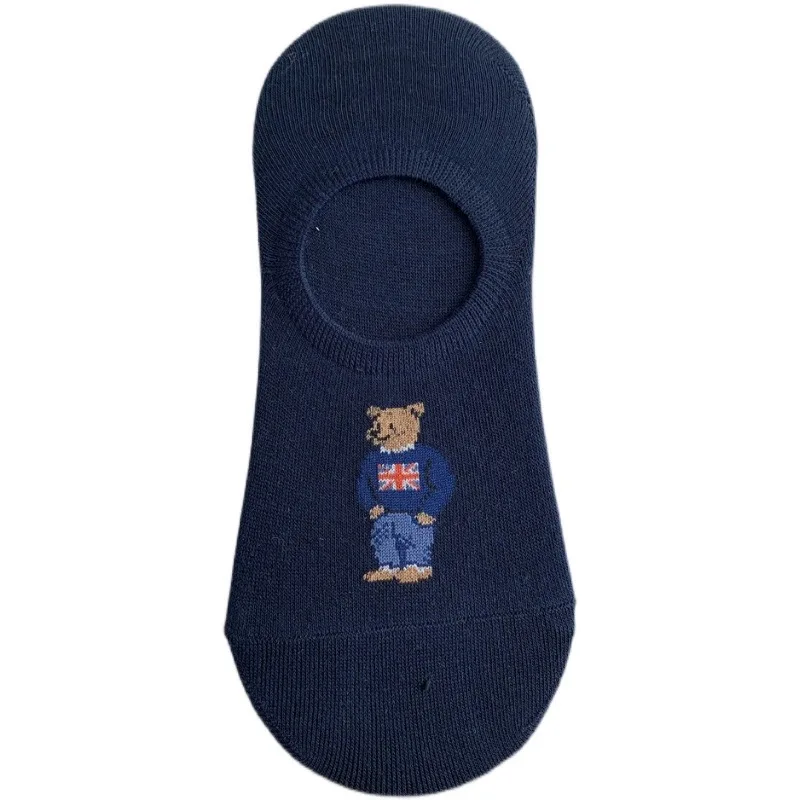 Calzini da uomo di buona qualità Cartoon Gentleman Bear Cotton Harajuku Style Sport Boys Skateboard novità regali di natale traspiranti