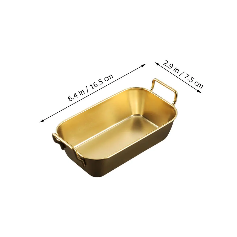 

2 pcs Stainless Steel Snack Basket Food Storage Metal Basket For Kitchen Desktop Home Use Hollow Design Easy Clean