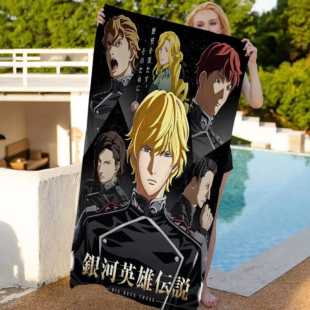 Legend of the Galactic Heroes Microfiber Blanket Quick Drying Beach Towels Oversized Printing Super Absorbent Pool Towel Blanket