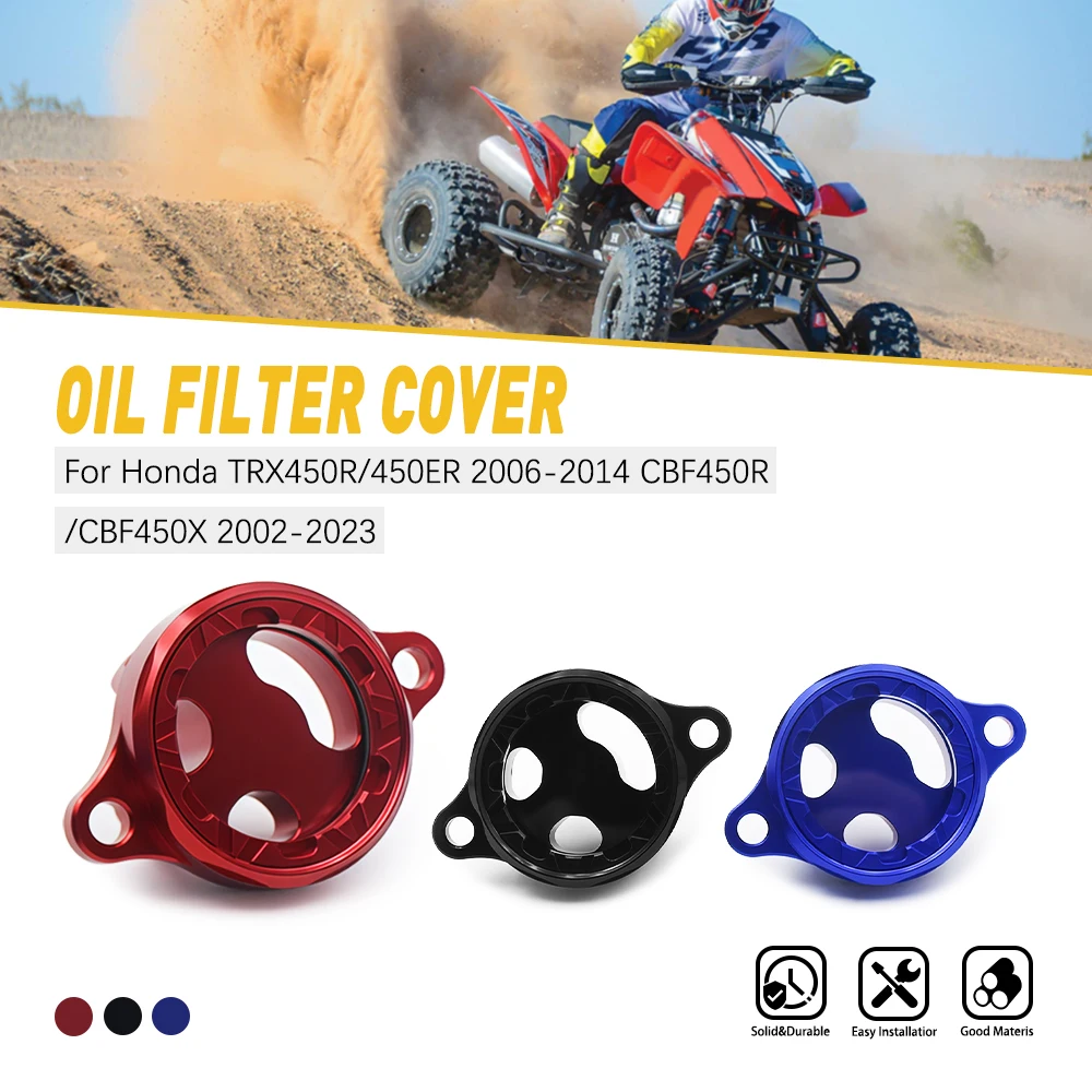 

ATV Oil Filter Cover Cap For Honda TRX450R 2004-2005 TRX 450R 11333-HP1-670 6061-T6 Aluminum Leaking Detection