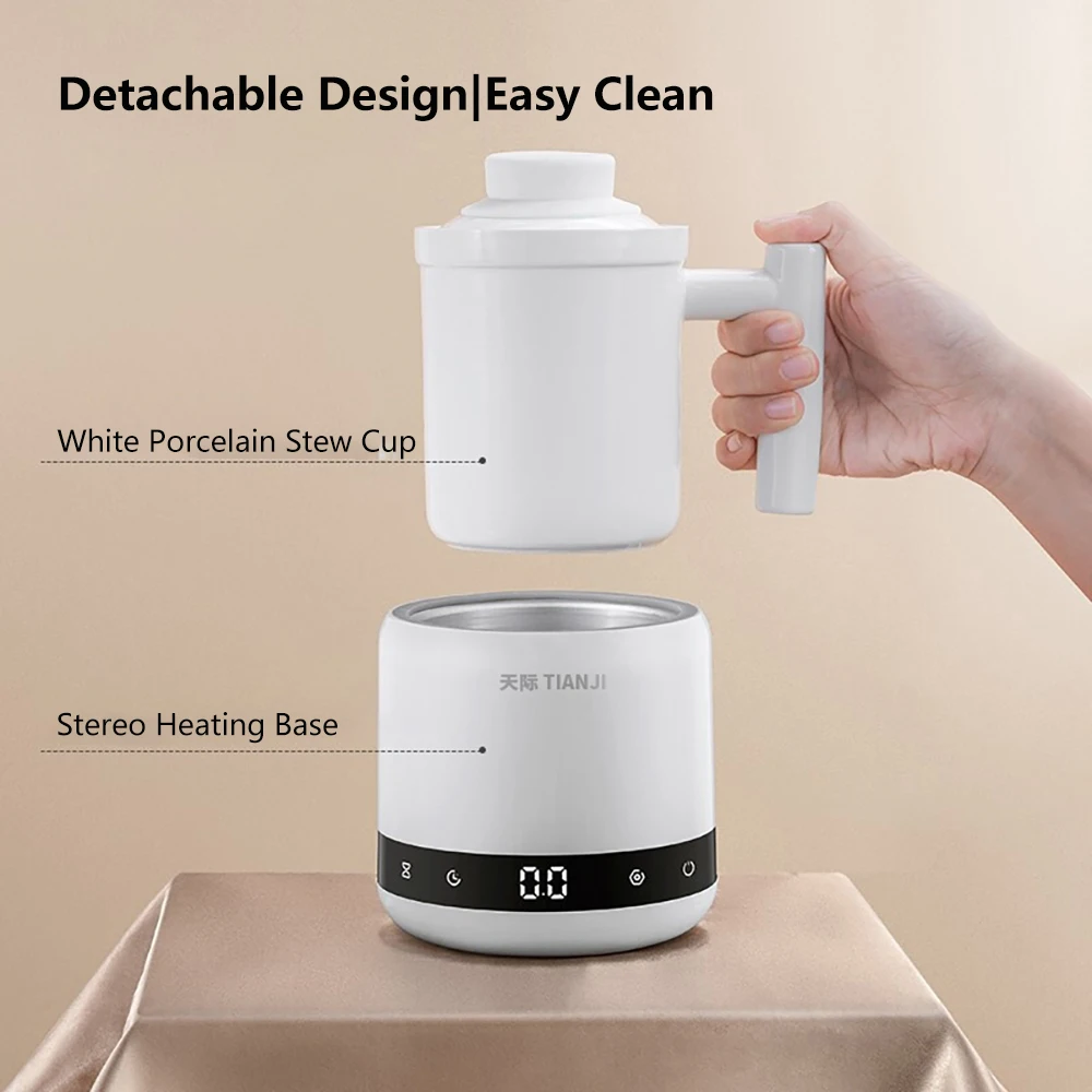 TIANJI DGD06-06BD Mini Ceramic Electric Stew Health Pot, Smart Appointment Automatic Multi-function Slow Cooker, 600ml