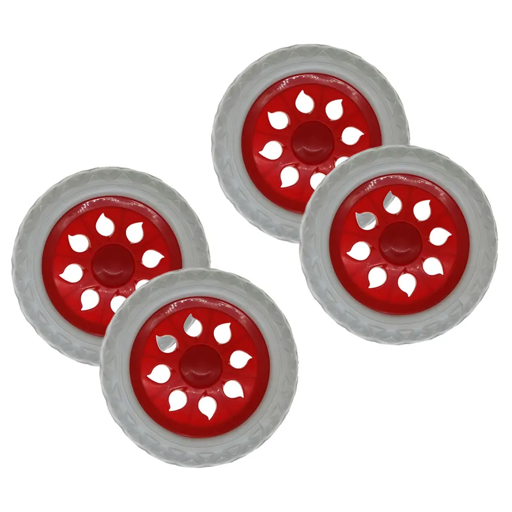 

4 Pcs Spare Wheel Shopping Cart Replacement Caster Heavy Duty Durable Plastic Trolley Luggage Travel Red Color Garden Tools