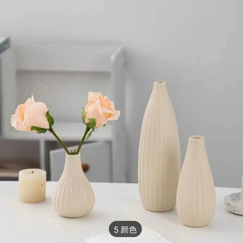 Ceramic vase Set-3 Small Flower vases for Decor,Modern Boho Farmhouse Home Decor,Decorative vase for Pampas Grass&Dried