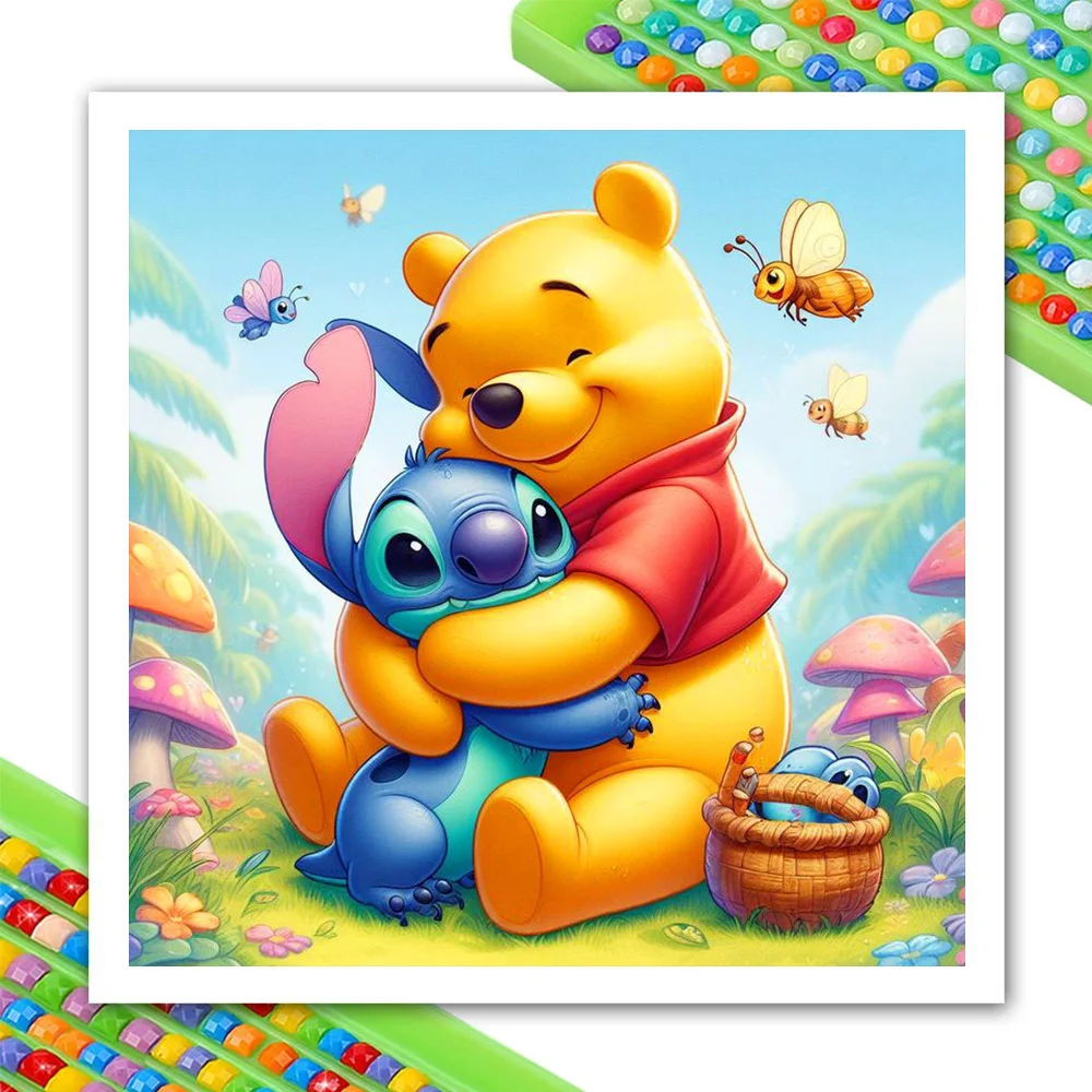 

Дисней 5D мультфильм алмазная живопись Винни Пух мозаика полный квадратный/круглый DIY наборы для алмазной вышивки украшение для спальни