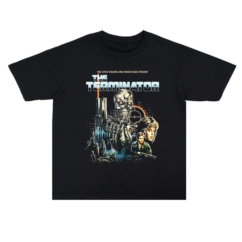 

European and American Classic Sci-fi Movie Terminator Printed Casual T-shirt Short Sleeved Pure Cotton Men and Women