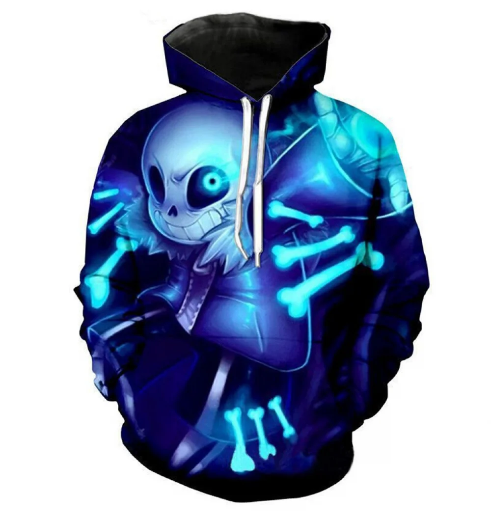 

Толстовка с 3D принтом Game Ink Sans для мужчин и женщин, повседневный модный пуловер с героями мультфильмов, толстовки с длинными рукавами, повседневная одежда, уличная одежда